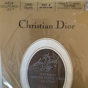 Christian Dior sculptured leg sand, taupe pantyhose tights